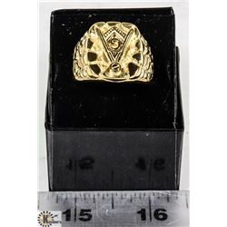 LARGE GOLD TONED DECORATIVE FREE MASONS SIGNATE