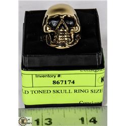 GOLD TONED SKULL RING SIZE 8