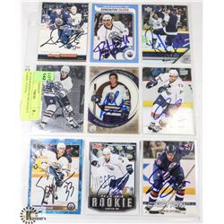 AUTOGRAPHED OILERS HOCKEY CARDS - 9 TOTAL