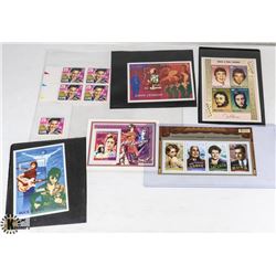 JOHN LENNON, ELVIS, CANADIAN MOVIE STAR STAMPS