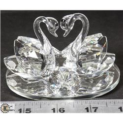 MEDIUM SIZED CRYSTAL SWANS