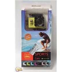 NEW 1080P SPORTS ACTION CAM W/MOUNT