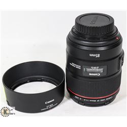 CANON 85MM EF LENS, 1:1.4 L IS USM WITH CASE AND