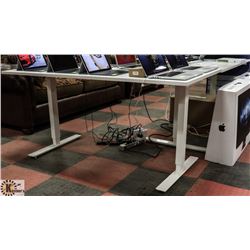 2 WHITE WORK TABLES.