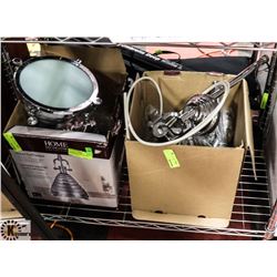 2 BOXES WITH LIGHT FIXTURES