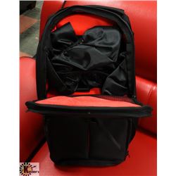 NEW BLACK AND RED SHOULDER STRAPPED CAMERA BAG