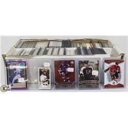 BOX OF ASSORTED COLLECTORS SPORTS CARDS.
