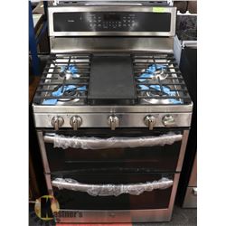 GE PROFILE DOUBLE OVEN GAS STAINLESS STEEL RANGE,