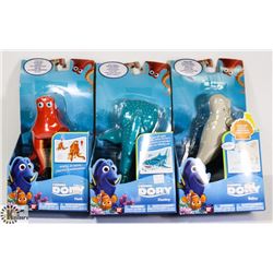 LOT OF 3 FINDING DORY TOYS.