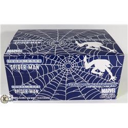 BOX OF ULTIMATE SPIDERMAN ACTION FIGURES.