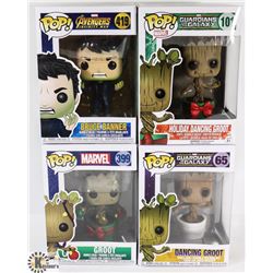 LOT OF 4 MARVEL FUNKO POP FIGURES