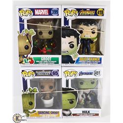 LOT OF 4 MARVEL FUNKO POP FIGURES