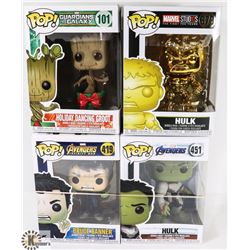 LOT OF 4 MARVEL FUNKO POP FIGURES