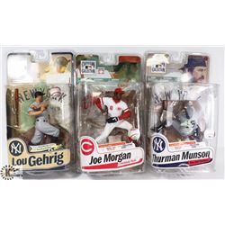 LOT OF 3 MBL SPORTS PLAYER FIGURES