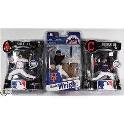 LOT OF 3 MBL SPORTS PLAYER FIGURES