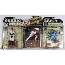 LOT OF 3 MBL SPORTS PLAYER FIGURES
