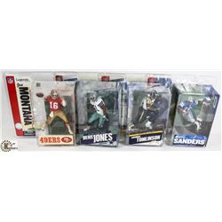 LOT OF 4 NFL MCFARLANE ASSORTED FIGURES.