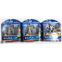 LOT OF 3 HALO ACTION FIGURES.