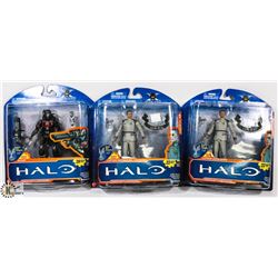 LOT OF 3 HALO ACTION FIGURES.