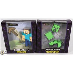 LOT OF 2 MINECRAFT SURVIVAL MODE FIGURES.