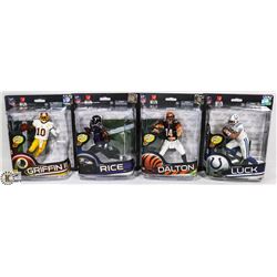 LOT OF 4 NFL MCFARLANE ASSORTED FIGURES.
