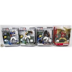 LOT OF 4 NFL MCFARLANE ASSORTED FIGURES.
