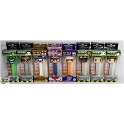 LOT OF 8 ASSORTED POP!+PEZ CANDY & DISPENSERS.