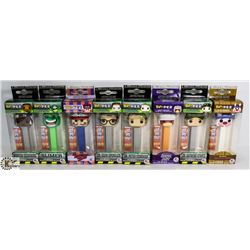 LOT OF 8 ASSORTED POP!+PEZ CANDY & DISPENSERS.