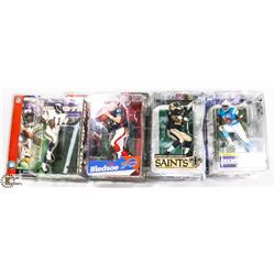 LOT OF 4 ASSORTED MCFARLANE FOOTBALL FIGURES.
