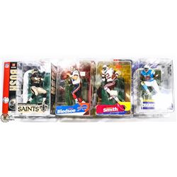 LOT OF 4 ASSORTED MCFARLANE FOOTBALL FIGURES.