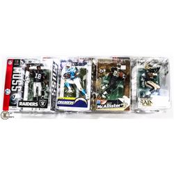 LOT OF 4 ASSORTED MCFARLANE FOOTBALL FIGURES.