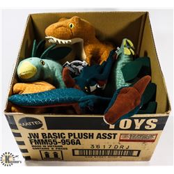 BOX OF ASSORTED DINOSAUR PLUSH.