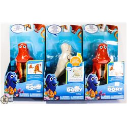 LOT OF 3 FINDING DORY TOYS.