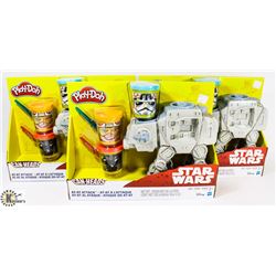 LOT OF 3 PLAY DOH STAR WARS AT-AT ATTACK KITS.