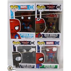 LOT OF 4 ASSORTED SPIDERMAN FUNKO POP VINYL
