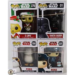 LOT OF 4 ASSORTED STAR WARS FUNKO POP VINYL