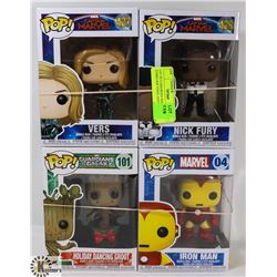 LOT OF 4 ASSORTED MARVEL FUNKO POP VINYL FIGURES.