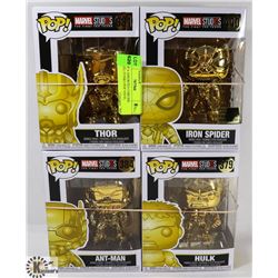 LOT OF 4 ASSORTED CHROME MARVEL FUNKO POP VINYL