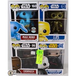 LOT OF 4 ASSORTED STAR WARS FUNKO POP VINYL