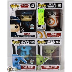 LOT OF 4 ASSORTED STAR WARS FUNKO POP VINYL