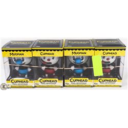 LOT OF 2 CUPHEAD & 2 MUGMAN FUNKO VINYL FIGURES.