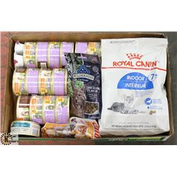 ASSORTED CANNED CAT FOOD & BAG OF ROYAL CANIN DRY