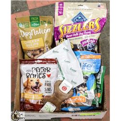 ASSORTED DOG TREATS INCL BLUE BUFFALO.