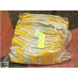 BAG OF 12 WORK GLOVES YELLOW
