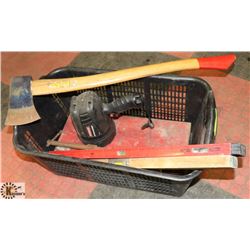 BASKET OF ASSORTED TOOLS