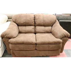 BROWN FABRIC 65" LOVE SEAT