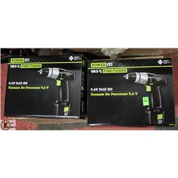 CASE OF 2 NEW POWER IT 9.6 CORDLESS DRILL KITS