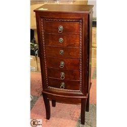 ONE LARGE STANDUP JEWELERY BOX FILLED WITH JEWELS