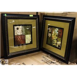 LOT OF 2 LARGE FRAMED WALL HANGINGS