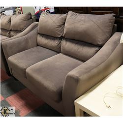 GREY FABRIC SOFA WITH LOVE SEAT. FURNITURE